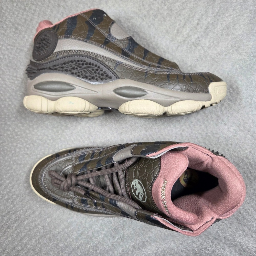 Reebok Jurassic World DMX Series 2000 Sneakers Mens 10 Brown HQ6276 Dinosaur